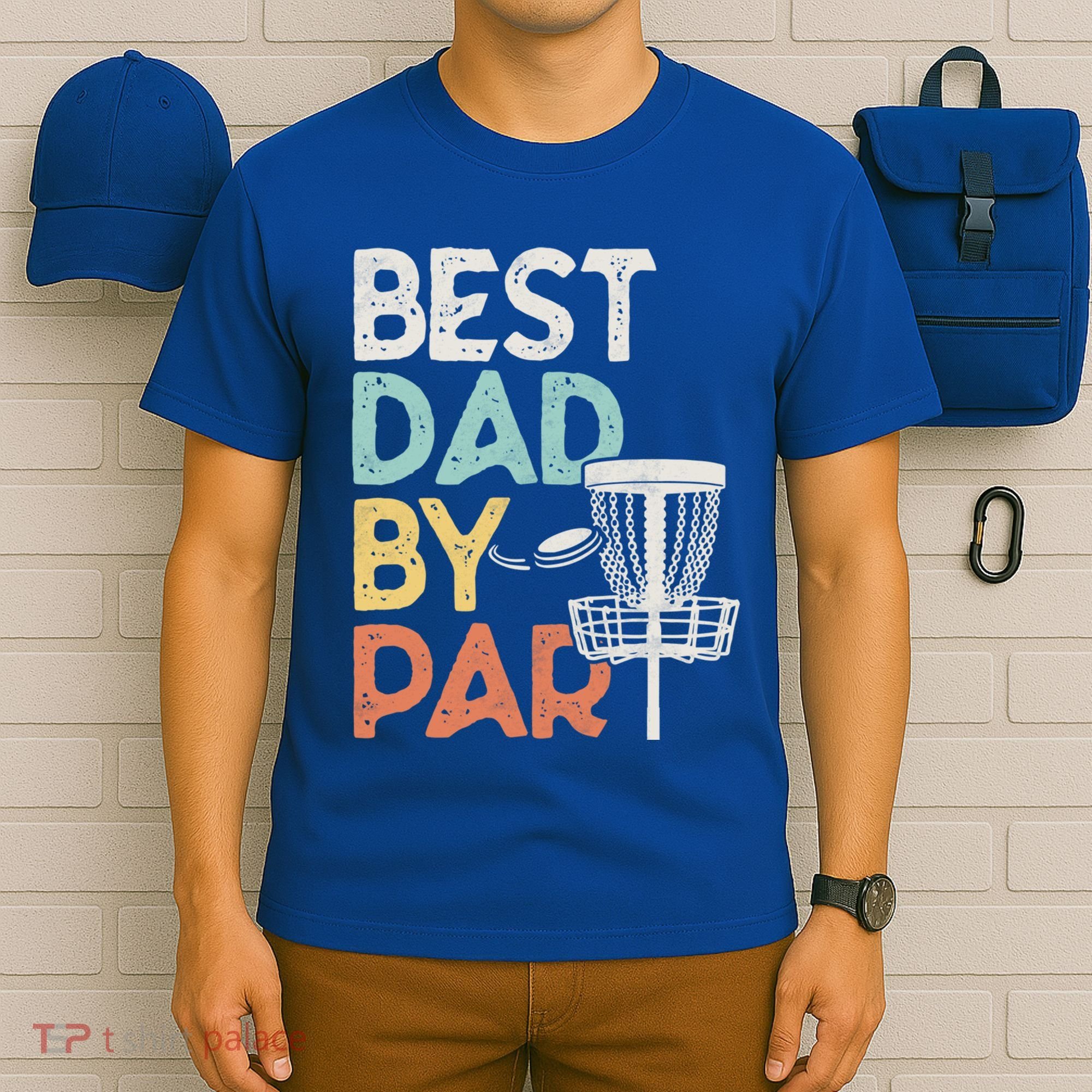 Vintage Funny Best Dad By Par Disk Golf Dad Funny Gift T-Shirt