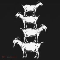 Vintage Four Buck Goats Over Each Other Farmer Goat Lovers T-Shirt thumb 7