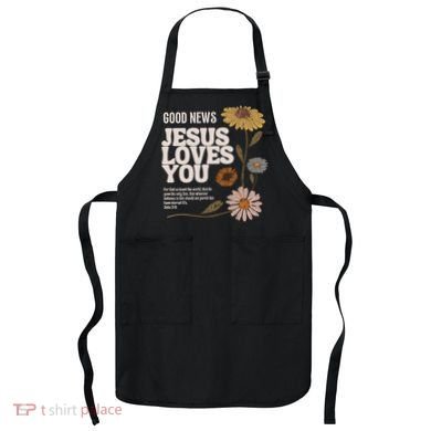 Vintage Faith Based John 3 16 Apron