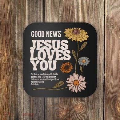 Vintage Faith Based John 3 16 Coaster
