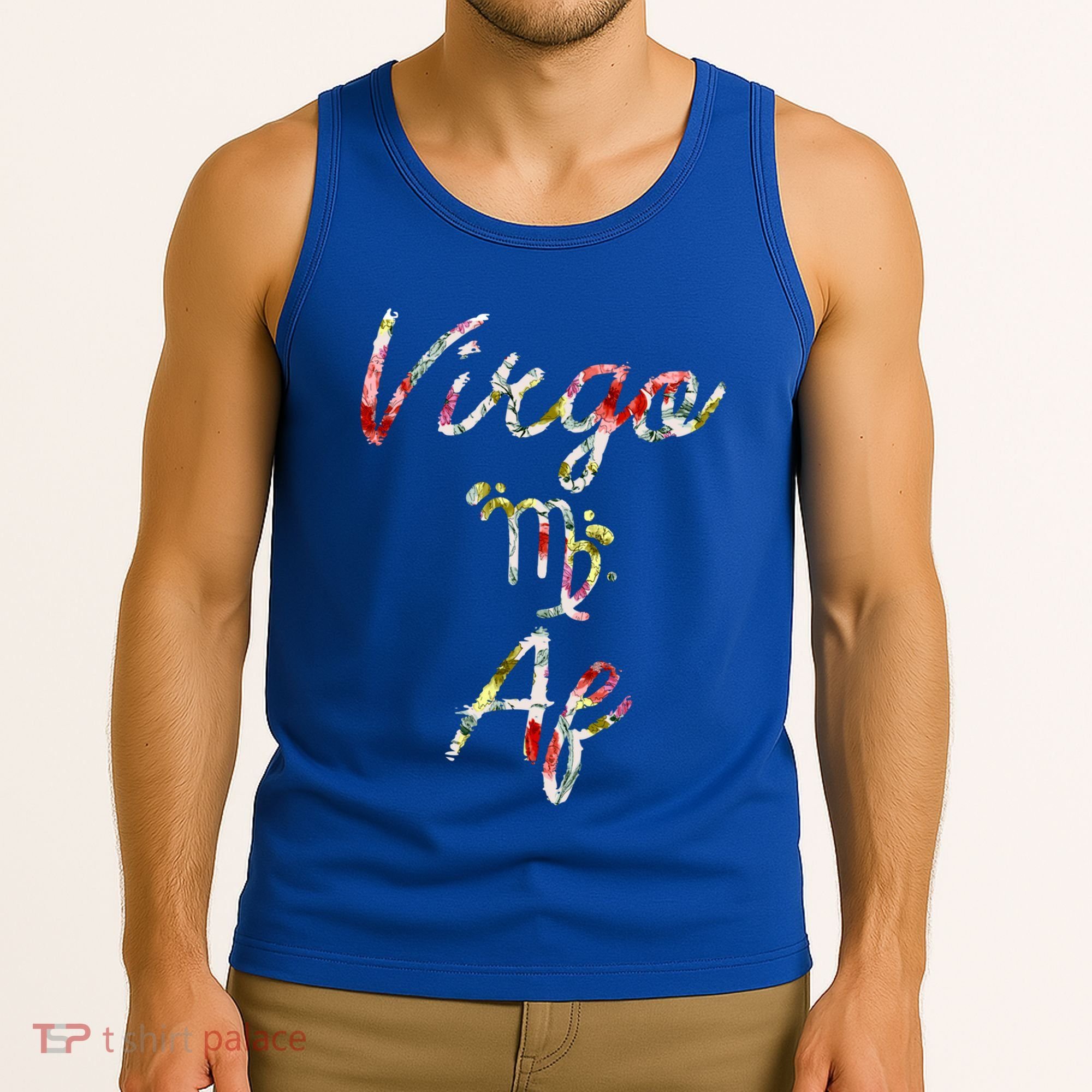 Virgo Floral Born In August September Birthday Gift Virgo Gift Tank Top