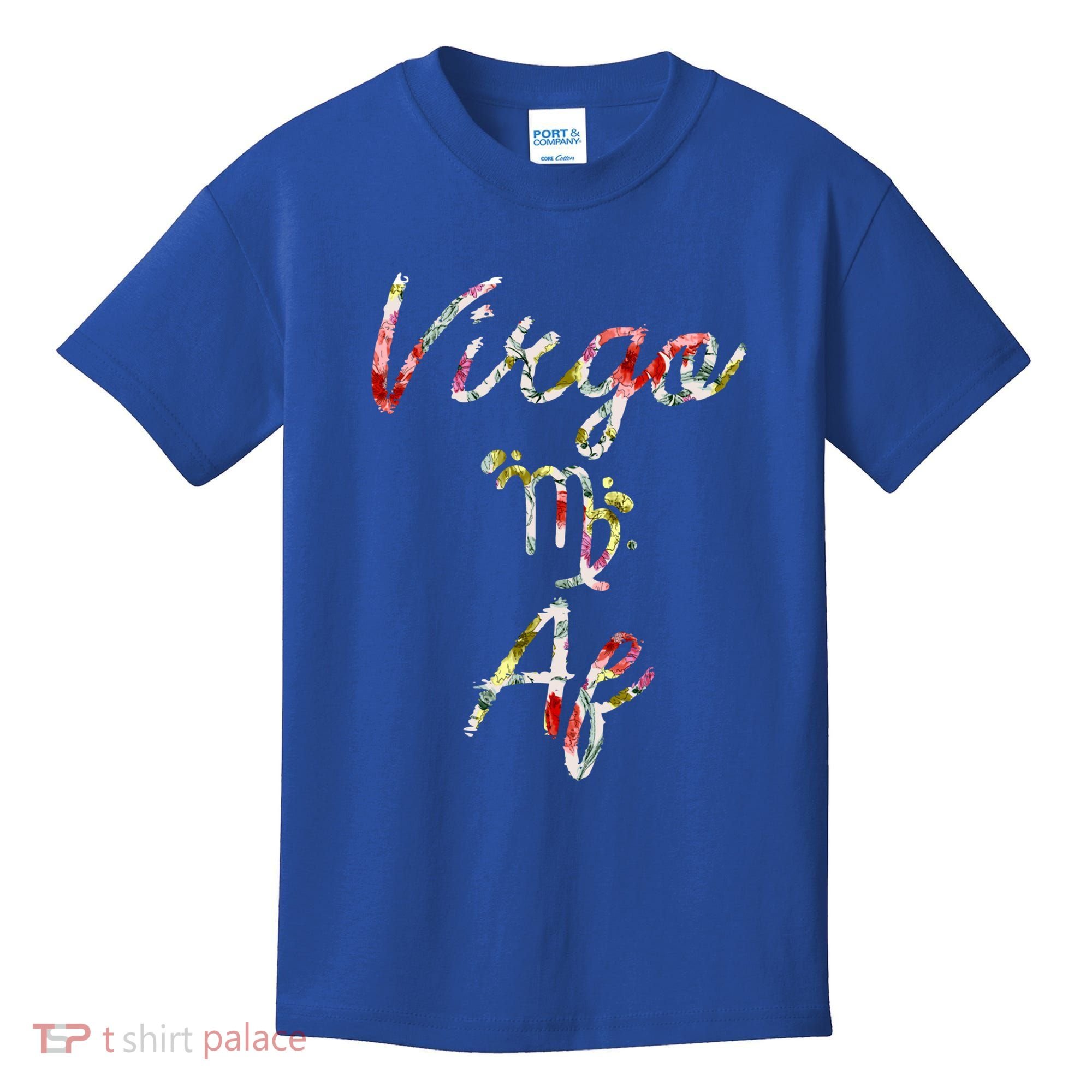 Virgo Floral Born In August September Birthday Gift Virgo Gift Kids T-Shirt