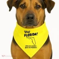 Visit Florida Come For Vacation Leave On Probation USA-Made Doggie Bandana thumb 1