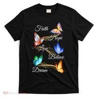 Vintage Faith Cross Hope Love Sunflower Butterfly Christian T-Shirt thumb 0