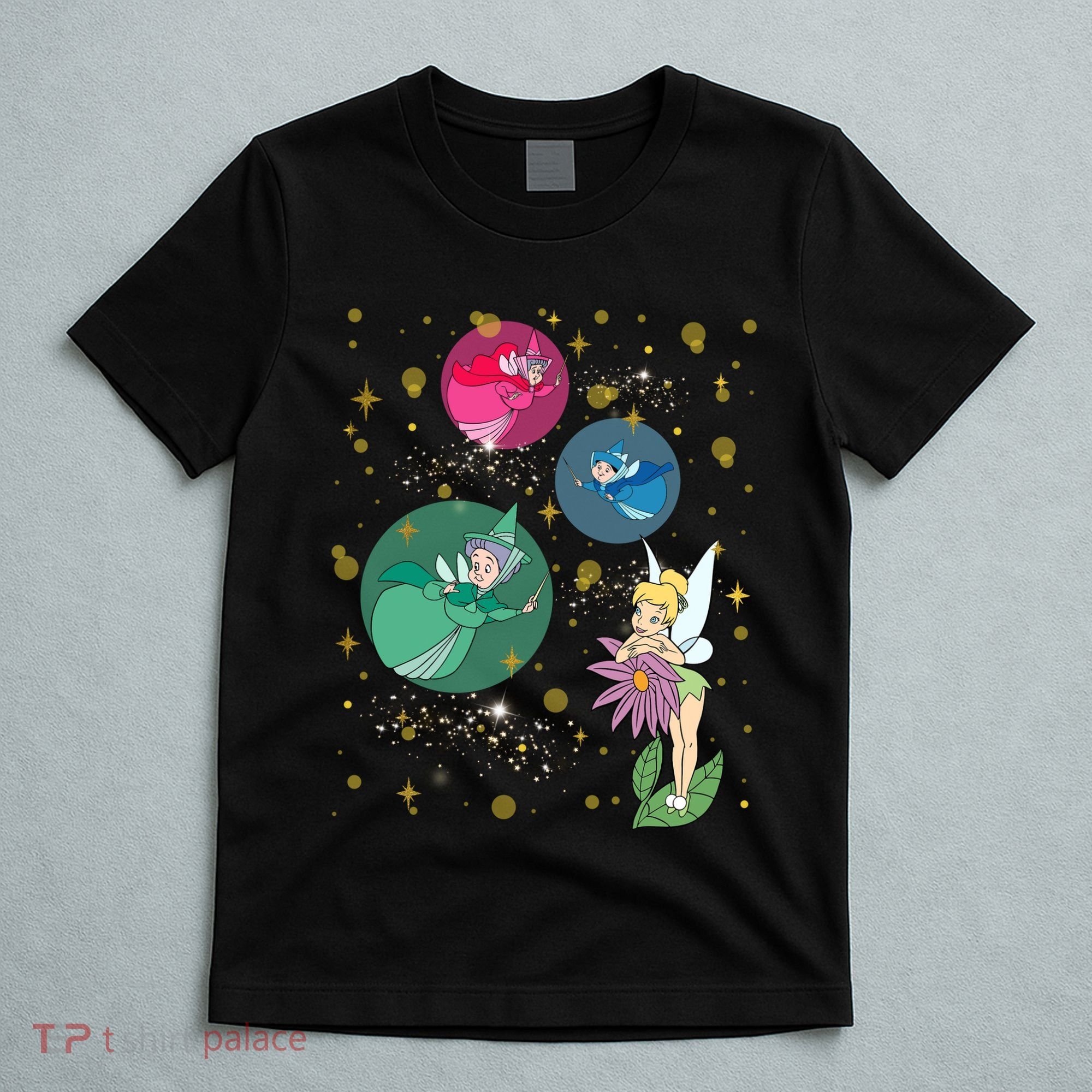 Vintage Fairies Characters Group Flora Fauna Merryweather T-Shirt