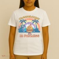 Vintage Funny Cheeseburger In Paradise Summer Vacation Vibe T-Shirt thumb 4