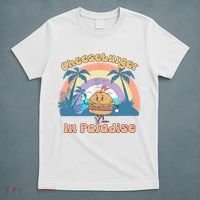 Vintage Funny Cheeseburger In Paradise Summer Vacation Vibe T-Shirt thumb 5