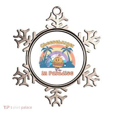 Vintage Funny Cheeseburger In Paradise Summer Vacation Vibe Ornament