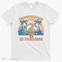Vintage Funny Cheeseburger In Paradise Summer Vacation Vibe T-Shirt thumb 0