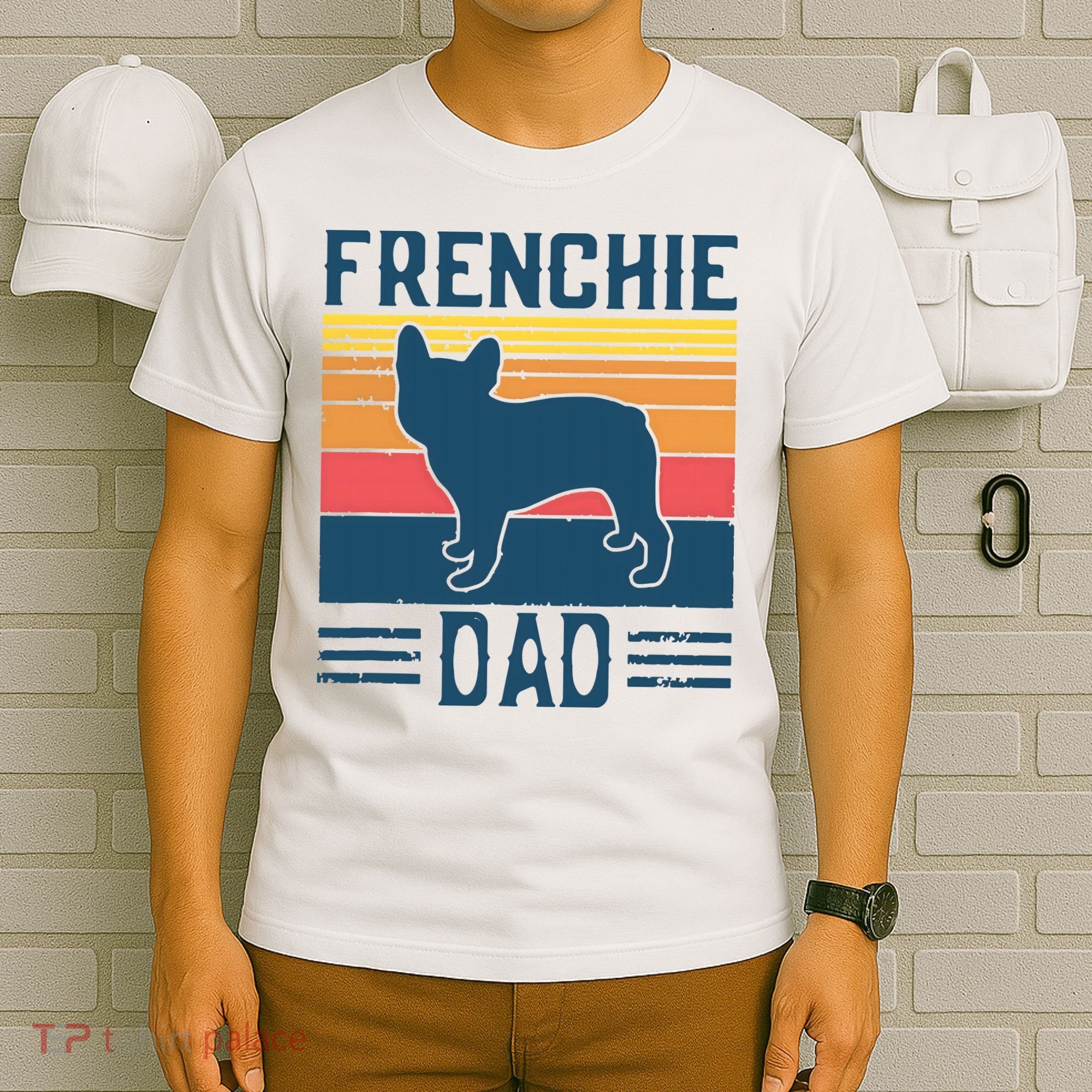 Vintage Frenchie Dad French Bulldog T-Shirt