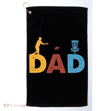 Vintage FatherS Day Best Dad By Par Cute Disc Golf Gift Golf Towel