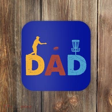 Vintage FatherS Day Best Dad By Par Cute Disc Golf Gift Coaster