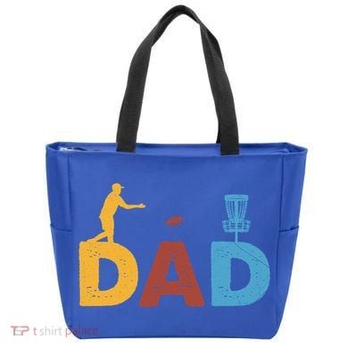 Vintage FatherS Day Best Dad By Par Cute Disc Golf Gift Tote Bag