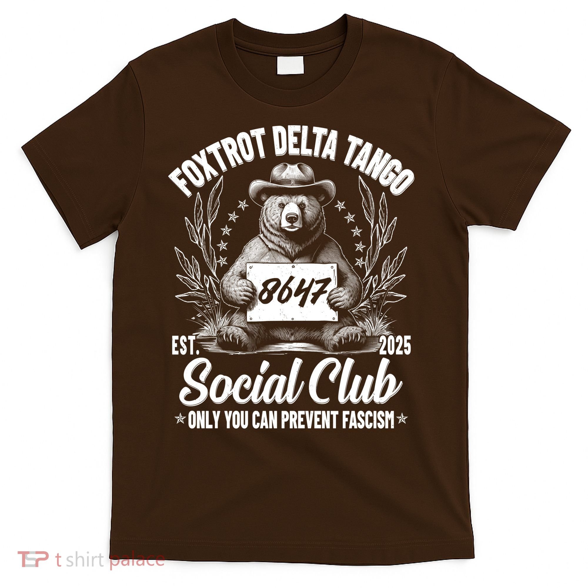 Vintage Foxtrot Delta Tango Social Club 8647 Ranger Bear T-Shirt