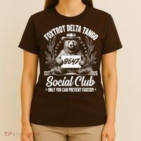 Vintage Foxtrot Delta Tango Social Club 8647 Ranger Bear T-Shirt thumb 4