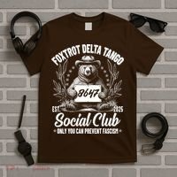 Vintage Foxtrot Delta Tango Social Club 8647 Ranger Bear T-Shirt thumb 5