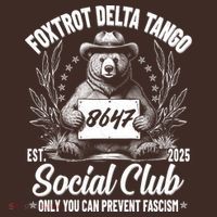 Vintage Foxtrot Delta Tango Social Club 8647 Ranger Bear T-Shirt thumb 7