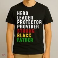 Vintage Fathers Day Strong African American Black Father T-Shirt thumb 3