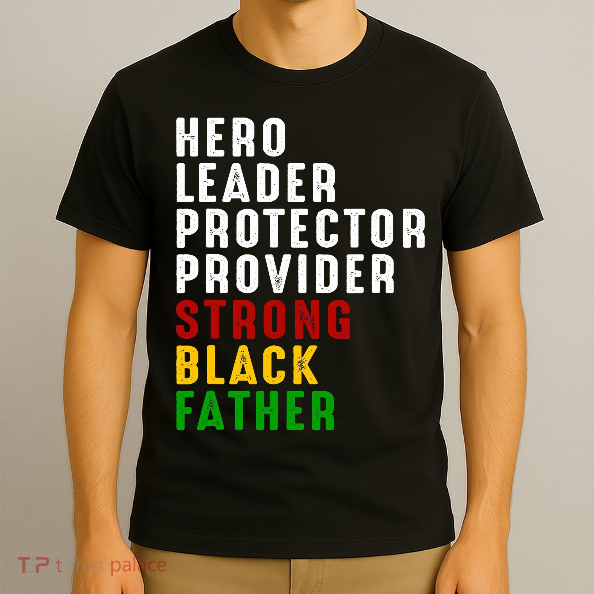 Vintage Fathers Day Strong African American Black Father T-Shirt