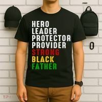 Vintage Fathers Day Strong African American Black Father T-Shirt thumb 6