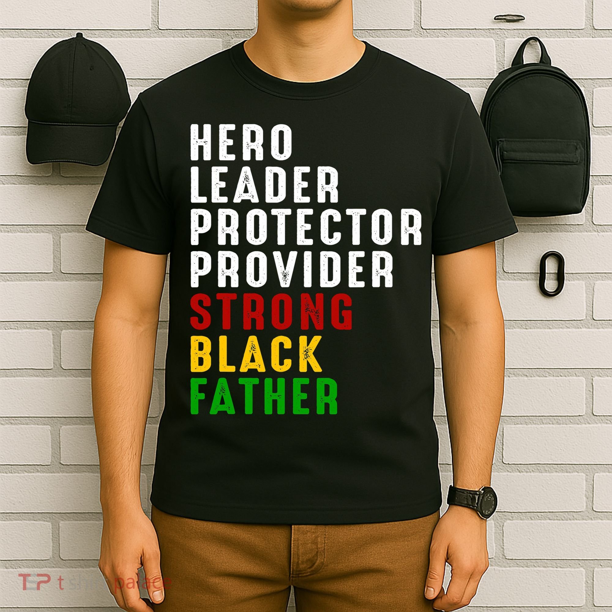 Vintage Fathers Day Strong African American Black Father T-Shirt