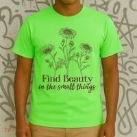 Vintage Floral Daisies Find Beauty In The Small Things T-Shirt thumb 3