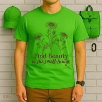 Vintage Floral Daisies Find Beauty In The Small Things T-Shirt thumb 6