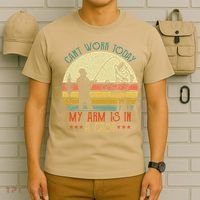 Vintage Funny Fishing Can't Work Today My Arm Is In A Cast T-Shirt thumb 6