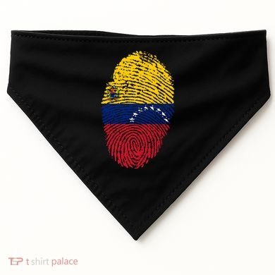 Venezuela Flag Fingerprint Great Gift USA-Made Doggie Bandana