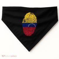 Venezuela Flag Fingerprint Great Gift USA-Made Doggie Bandana thumb 0
