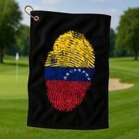 Venezuela Flag Fingerprint Great Gift Golf Towel thumb 1