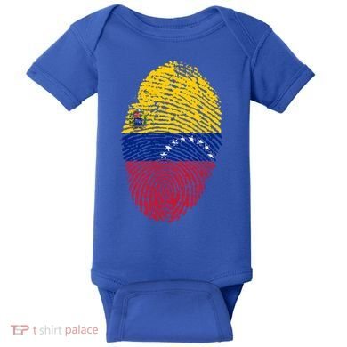 Venezuela Flag Fingerprint Great Gift Baby Bodysuit