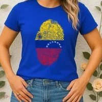 Venezuela Flag Fingerprint Great Gift Women's T-Shirt thumb 2