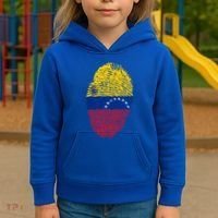 Venezuela Flag Fingerprint Great Gift Kids Hoodie thumb 3