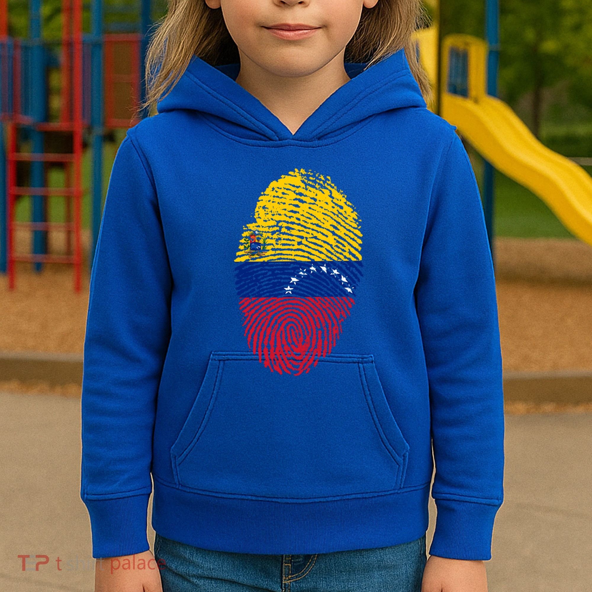 Venezuela Flag Fingerprint Great Gift Kids Hoodie
