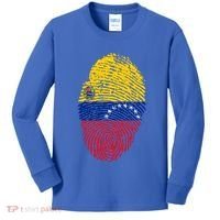 Venezuela Flag Fingerprint Great Gift Kids Long Sleeve Shirt thumb 0