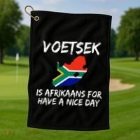 Voetsek Funny For South African Expats Golf Towel thumb 1