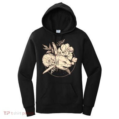 Vintage Flower Floral Shark Women's Hoodie