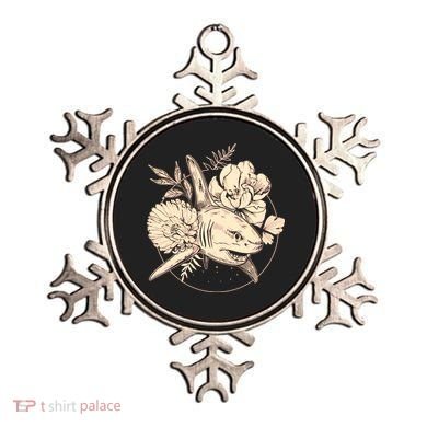 Vintage Flower Floral Shark Ornament