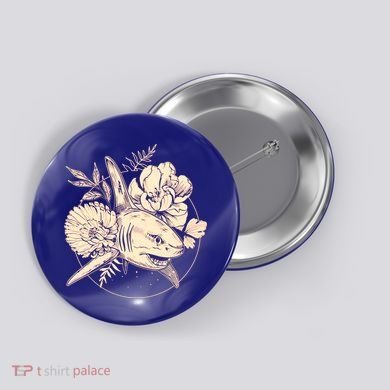 Vintage Flower Floral Shark Button