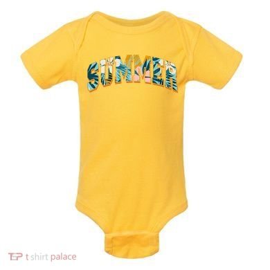 Vintage Floral Flower Pattern Summer Baby Bodysuit