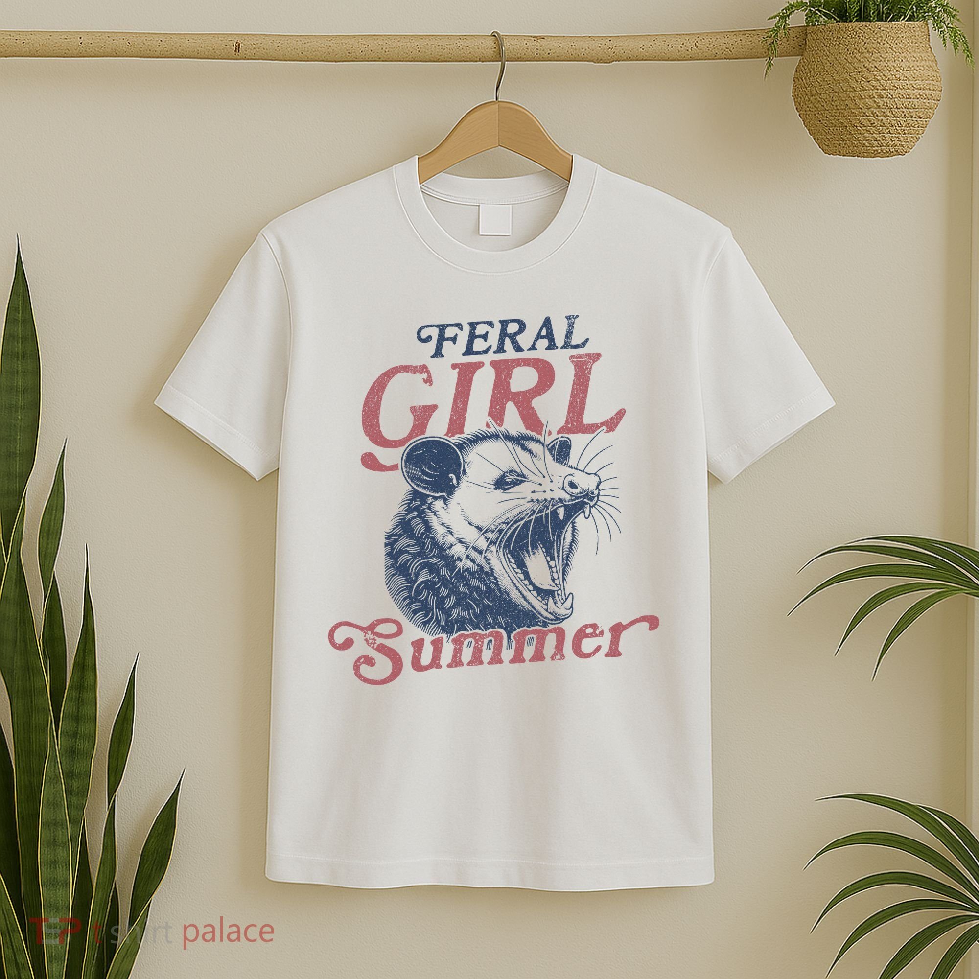 Vintage Feral Girl Summer Opossum T-Shirt
