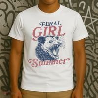 Vintage Feral Girl Summer Opossum T-Shirt thumb 3