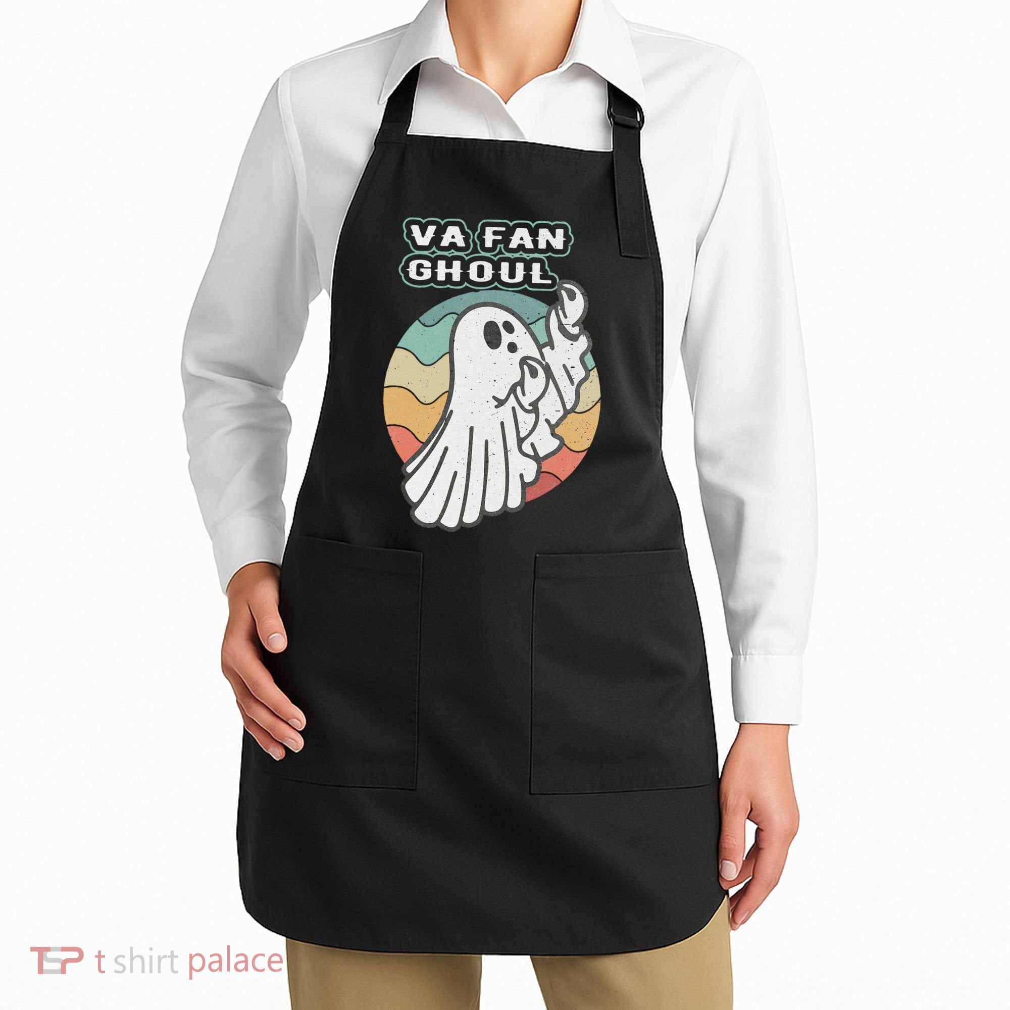 Va Fan Ghoul Funny Ghost Italian Halloween Apron