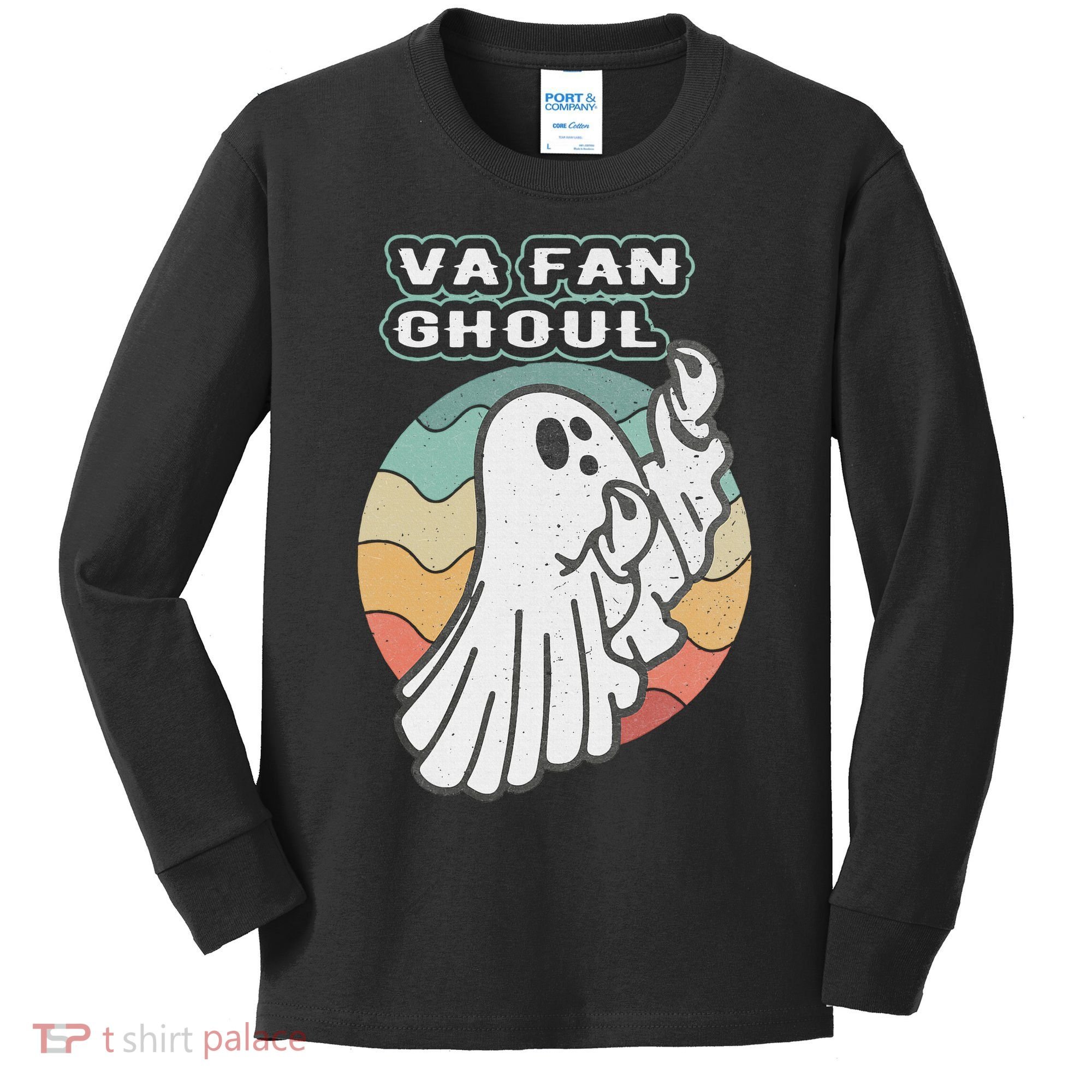 Va Fan Ghoul Funny Ghost Italian Halloween Kids Long Sleeve Shirt