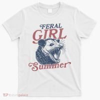 Vintage Feral Girl Summer Opossum T-Shirt thumb 0