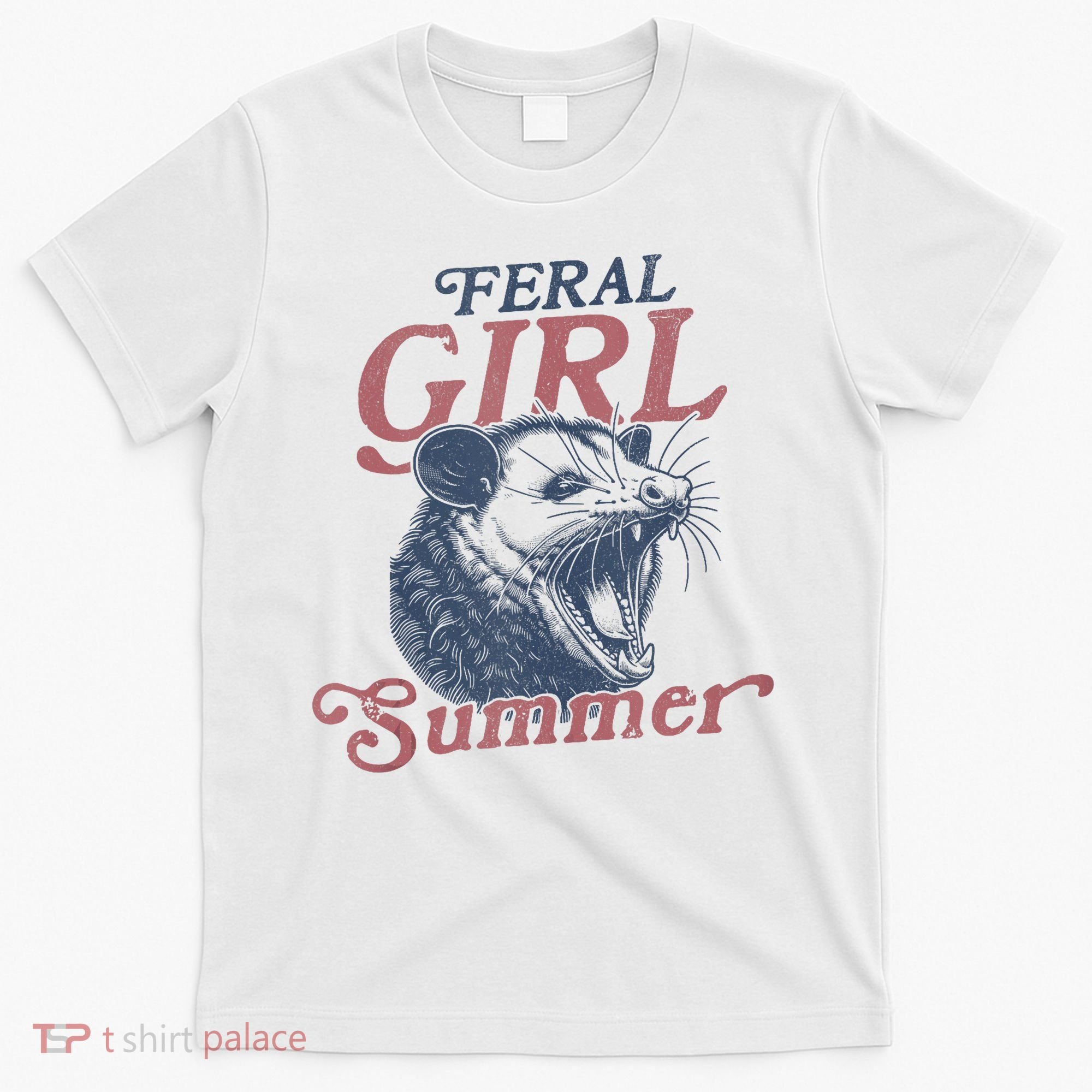 Vintage Feral Girl Summer Opossum T-Shirt