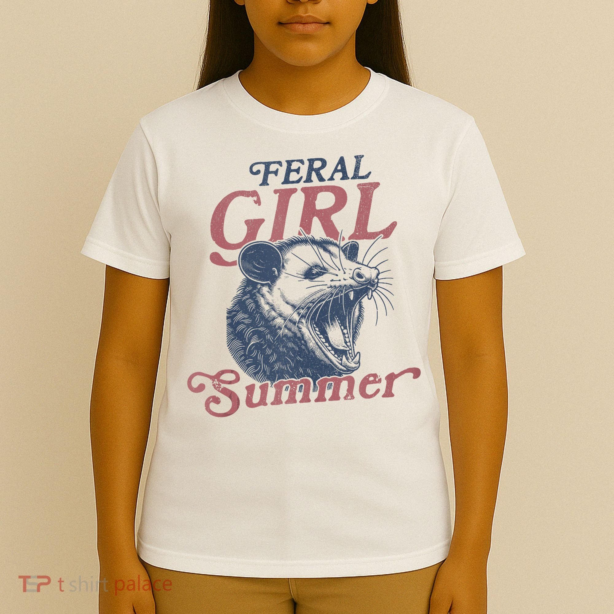 Vintage Feral Girl Summer Opossum T-Shirt