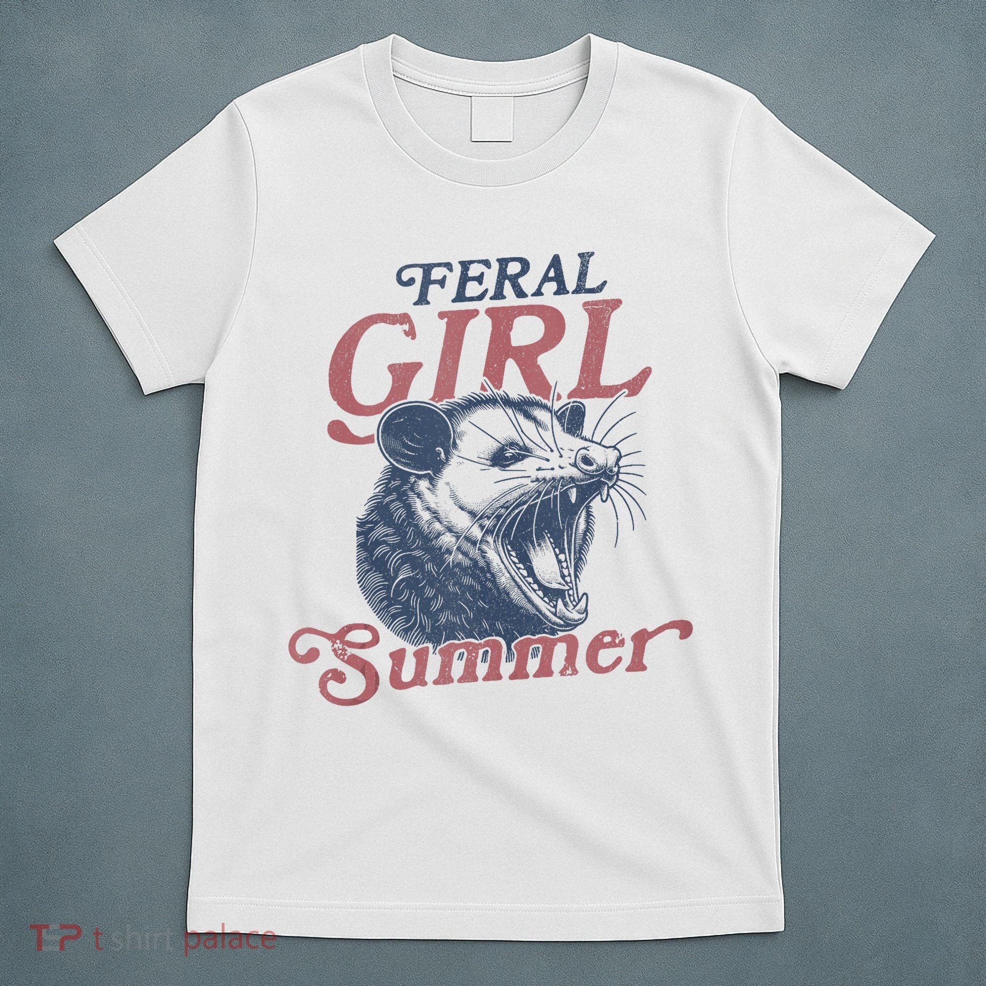 Vintage Feral Girl Summer Opossum T-Shirt