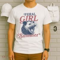 Vintage Feral Girl Summer Opossum T-Shirt thumb 6